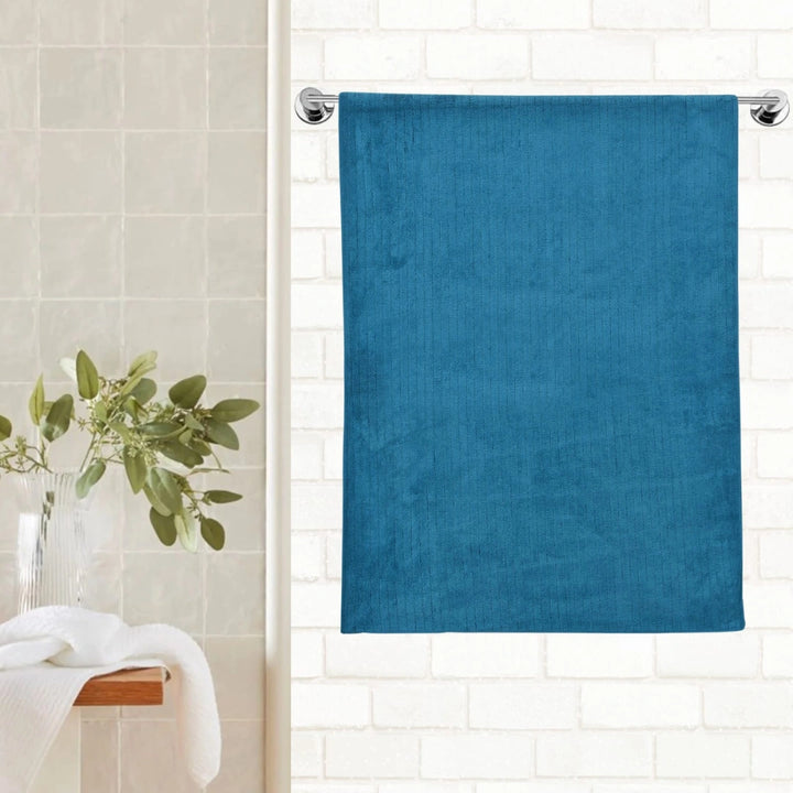 Teal Blue Solid Towel For Home