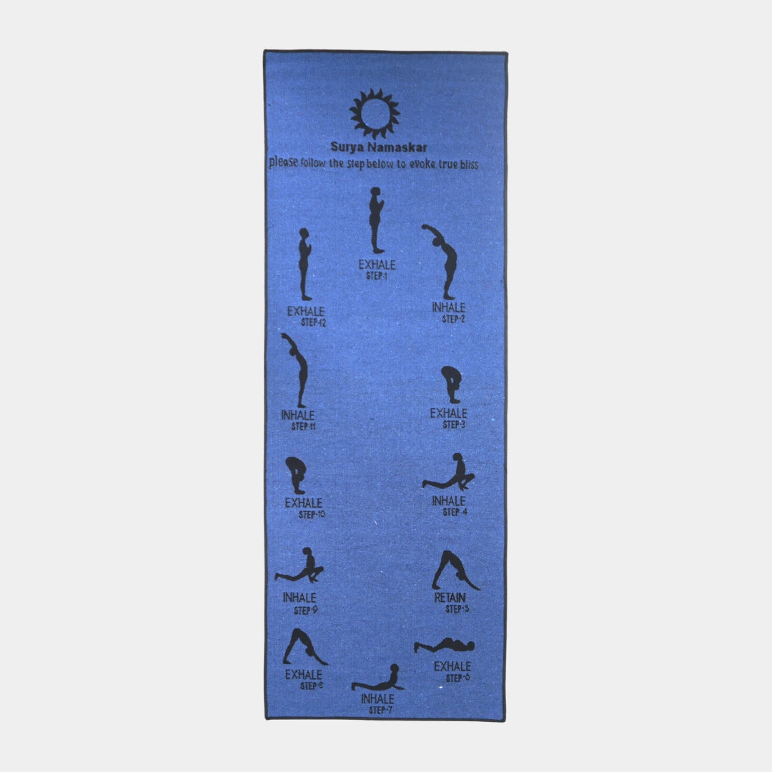 Blue Yoga Mat With Anti Skid Backing