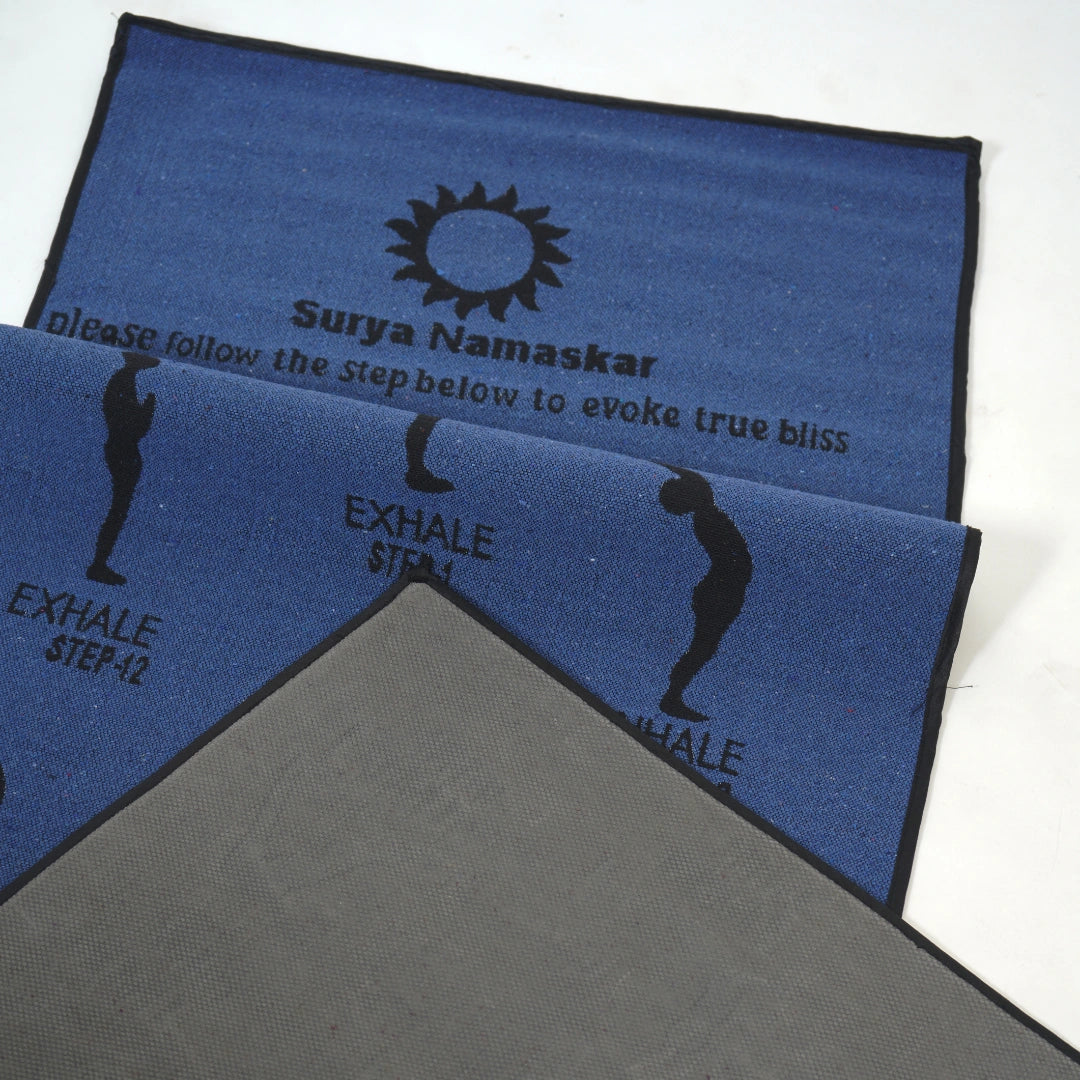 Blue Yoga Mat With Anti Skid Backing