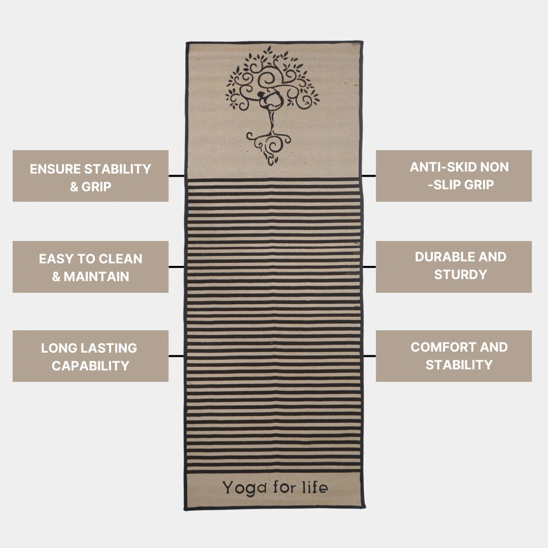 Brown Tree Yoga Mat With Anti Skid Backing