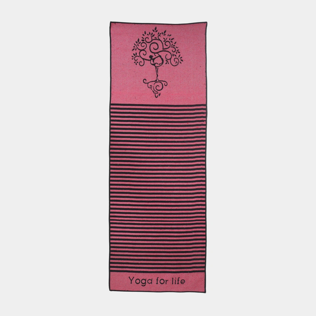 Pink Tree Yoga Mat With Anti Skid Backing