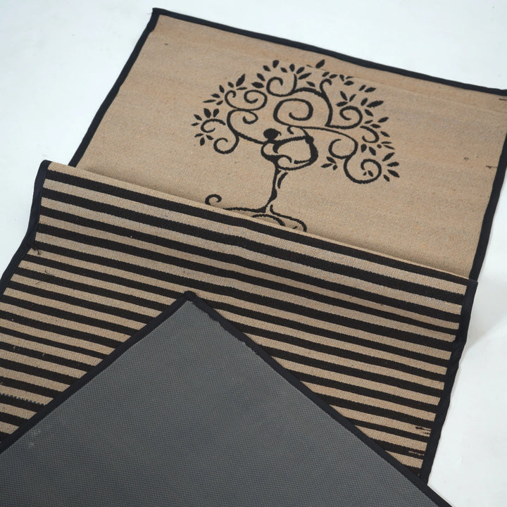 Brown Tree Yoga Mat With Anti Skid Backing