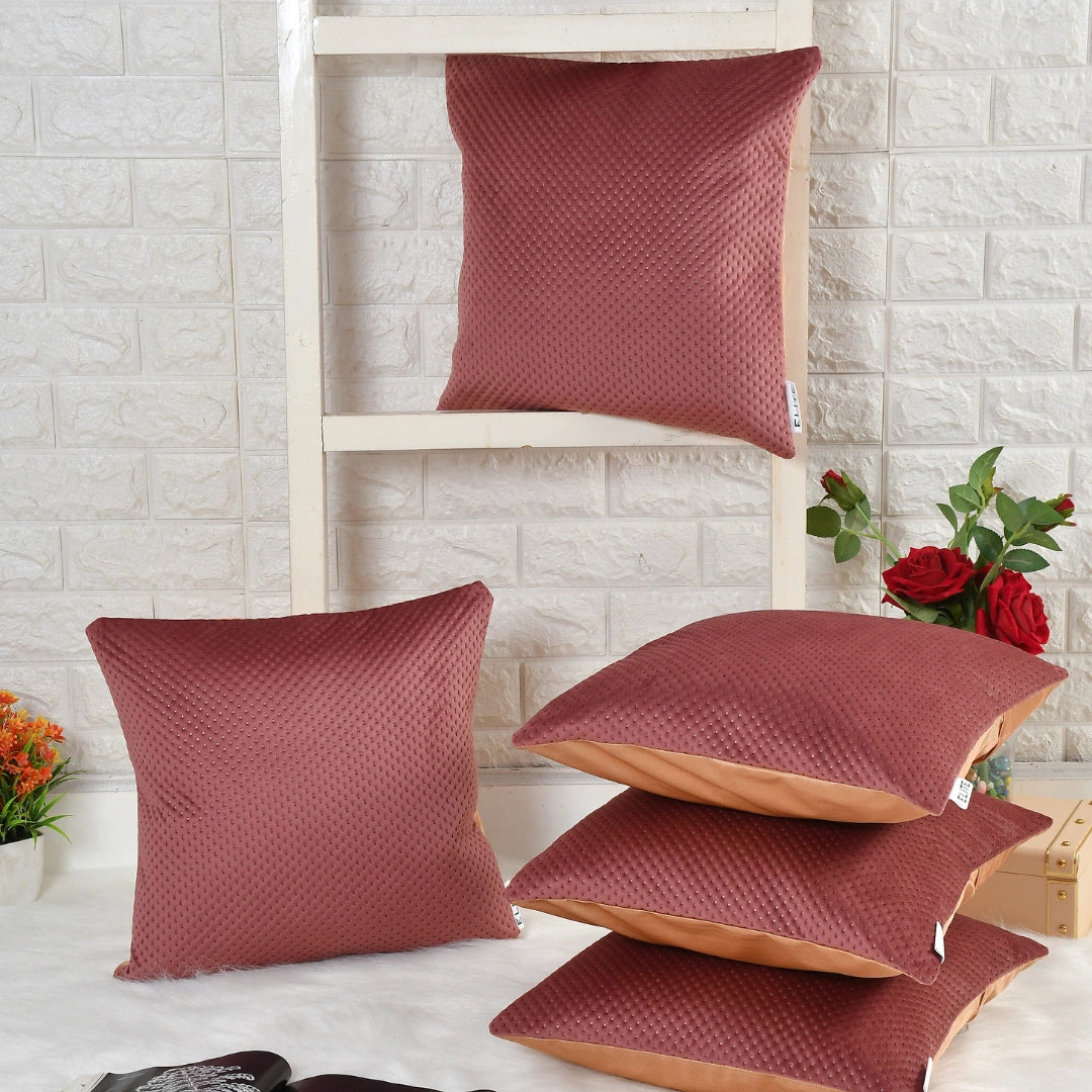 Luxurious Dotted Lavender Soft Cushion Covers 5 Piece Set