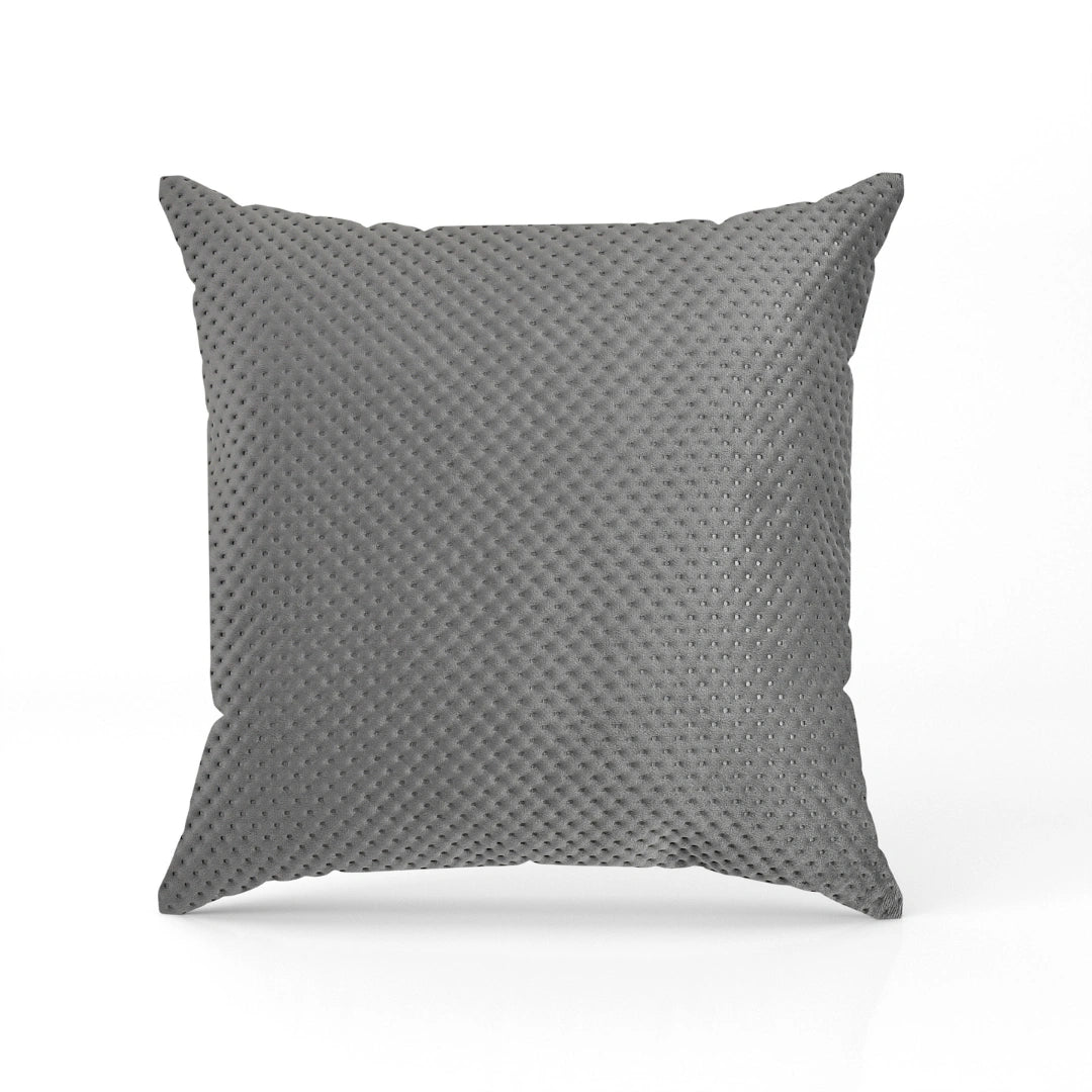 Luxurious Dotted Gray Soft Cushion Covers 5 Piece Set