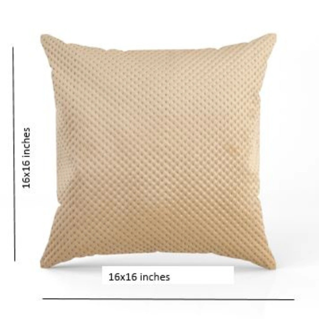 Luxurious Dotted Cream Soft Cushion Covers 5 Piece Set