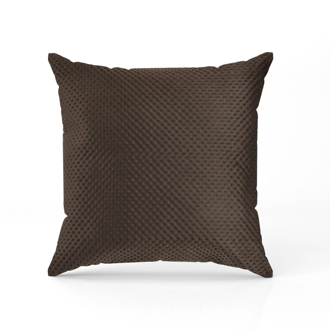 Luxurious Dotted Coffee Soft Cushion Covers 5 Piece Set