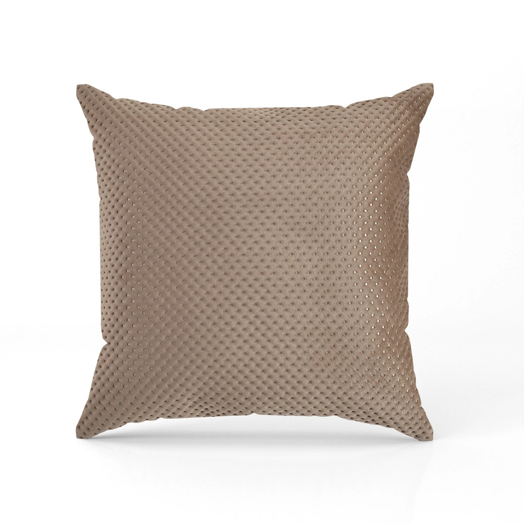 Luxurious Dotted Nude Taupe Soft Cushion Covers 5 Piece Set