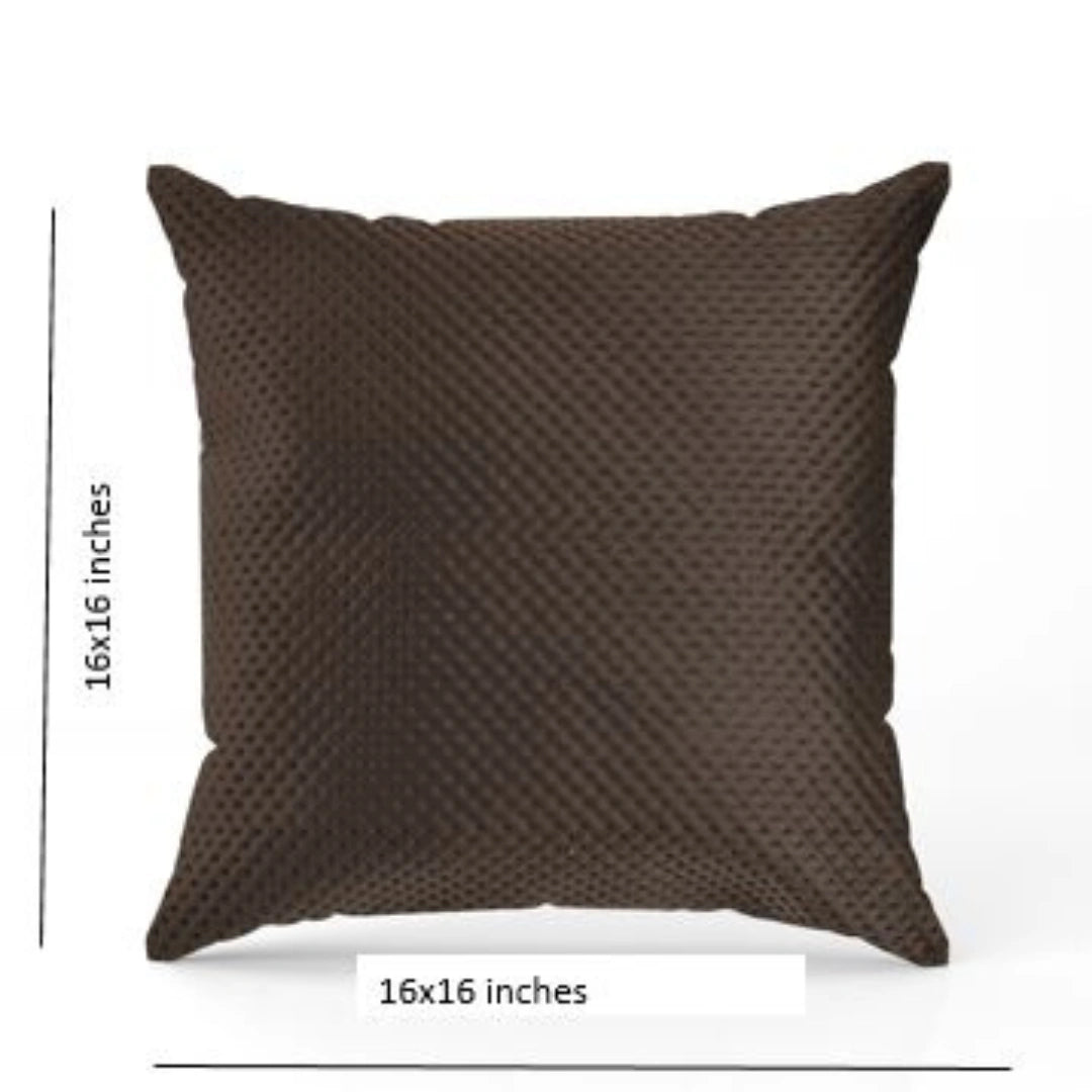 Luxurious Dotted Coffee Soft Cushion Covers 5 Piece Set