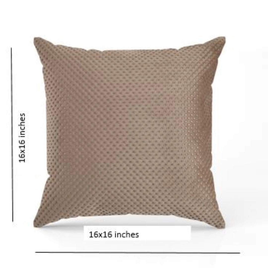 Luxurious Dotted Nude Taupe Soft Cushion Covers 5 Piece Set