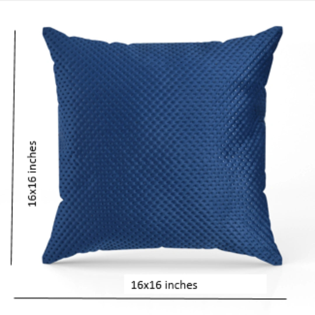 Luxurious Dotted Blue Soft Cushion Covers 5 Piece Set