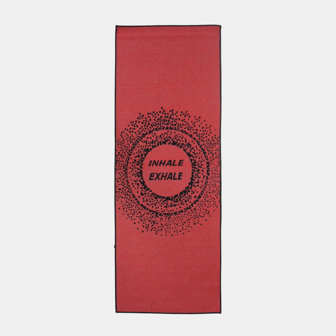 Dule Red Inhale Exhale Design Tree Yoga Mat With Anti Skid Backing