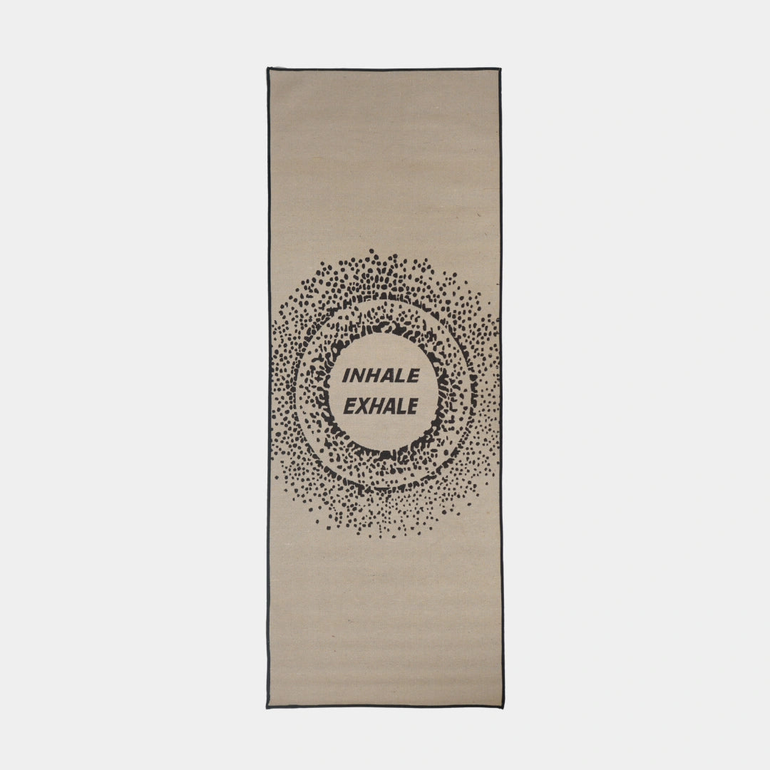 Grey Olive Inhale Exhale Design Tree Yoga Mat With Anti Skid Backing