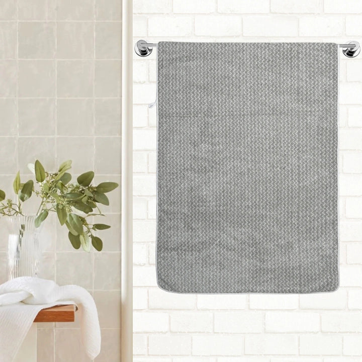 Microfiber Salmon Gray Bath Towel For Home