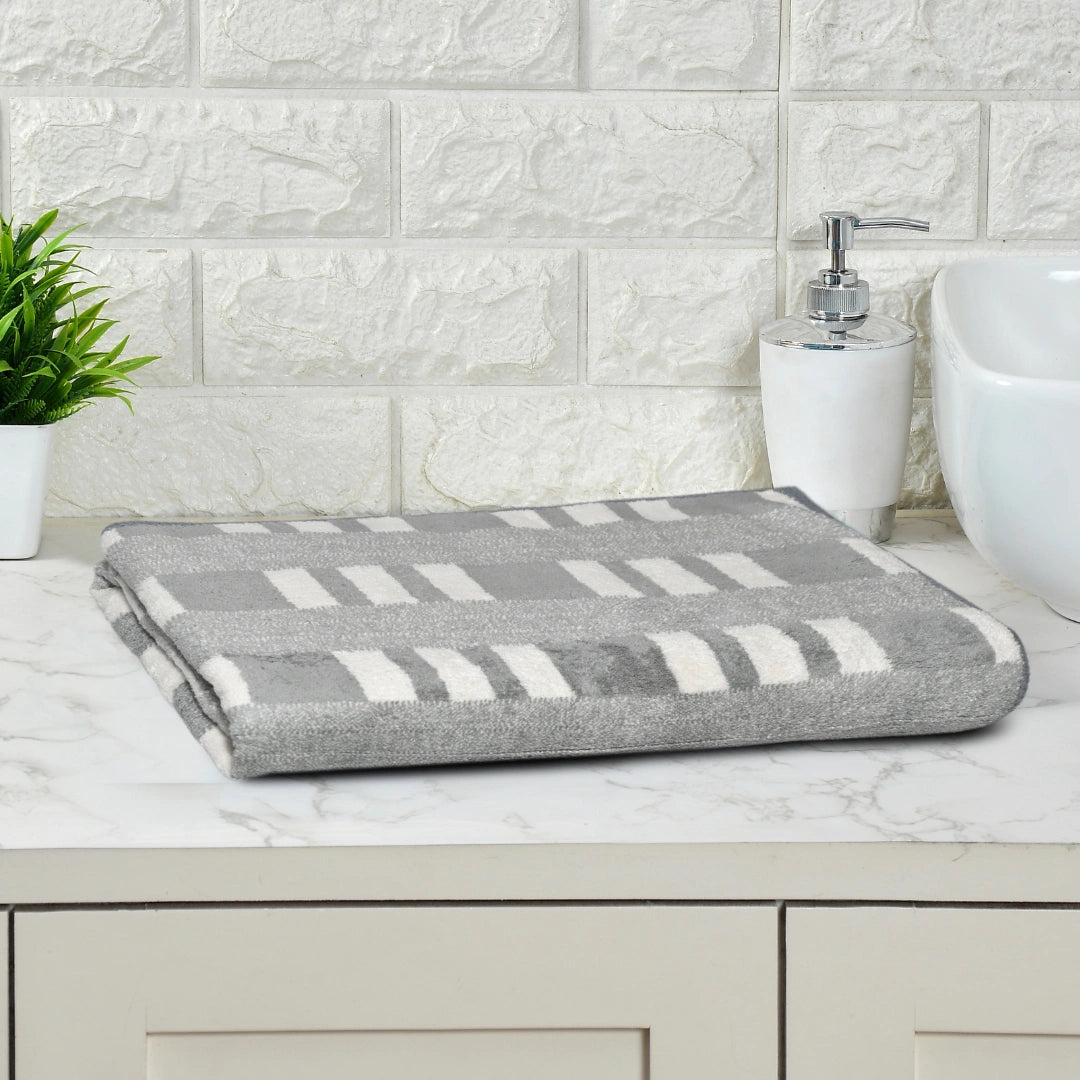 Microfiber Gray Tiles Bath Towel For Home