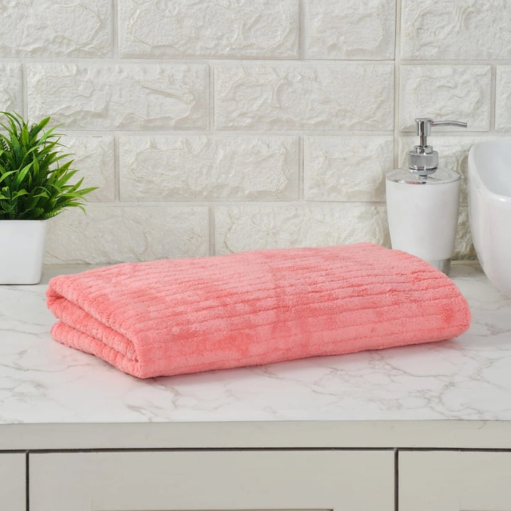 Microfiber Salmon Pink Bath Towel For Home