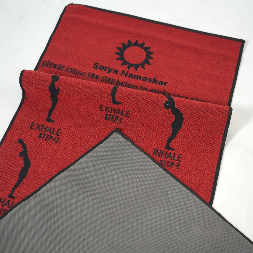 Red Yoga Mat With Anti Skid Backing